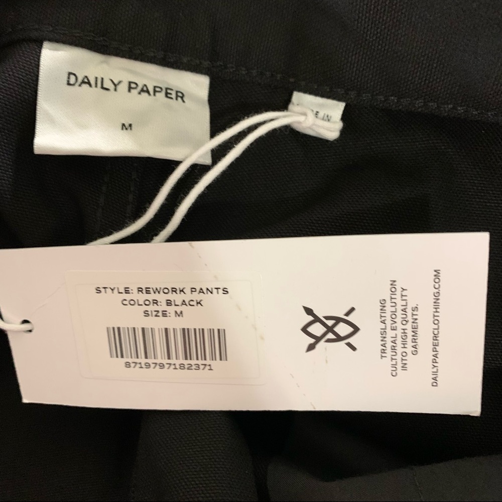 Daily Paper Rework Pants Color Black Size Medium - Picture 12 of 14